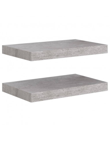 Scaffali a Parete 2 pz Grigio Cemento 40x23x3,8 cm in MDF