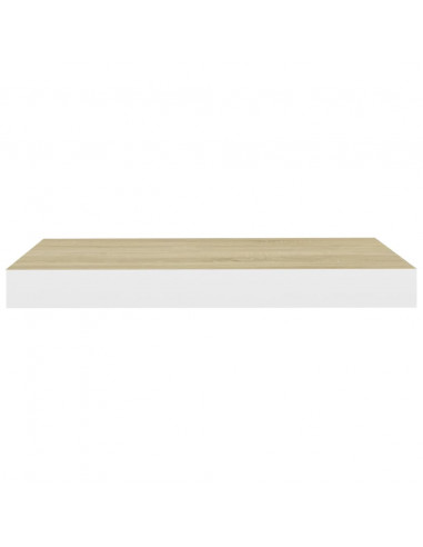 Scaffale a Parete Rovere e Bianco 50x23x3,8 cm in MDF