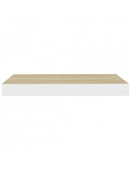 Scaffale a Parete Rovere e Bianco 50x23x3,8 cm in MDF