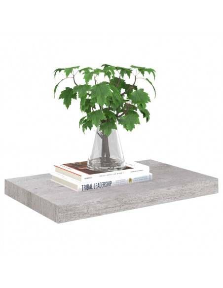 Scaffali a Parete 2 pz Grigio Cemento 50x23x3,8 cm in MDF