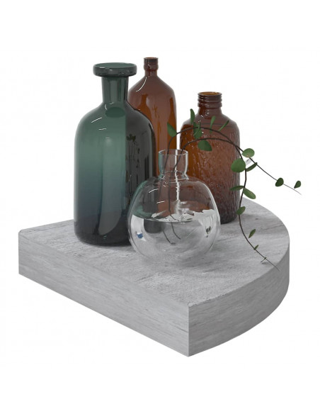 Mensole Angolari 2pz Grigio Cemento 25x25x3,8 cm in MDF