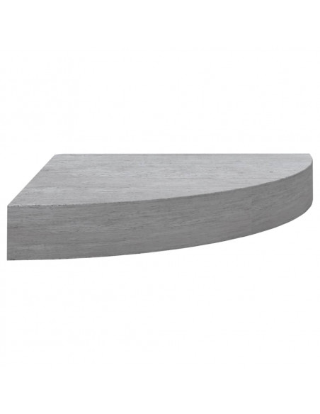 Mensole Angolari 2pz Grigio Cemento 25x25x3,8 cm in MDF