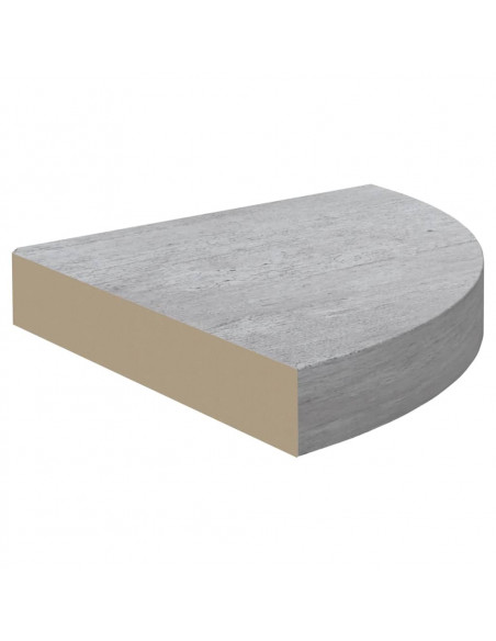 Mensole Angolari 2pz Grigio Cemento 25x25x3,8 cm in MDF