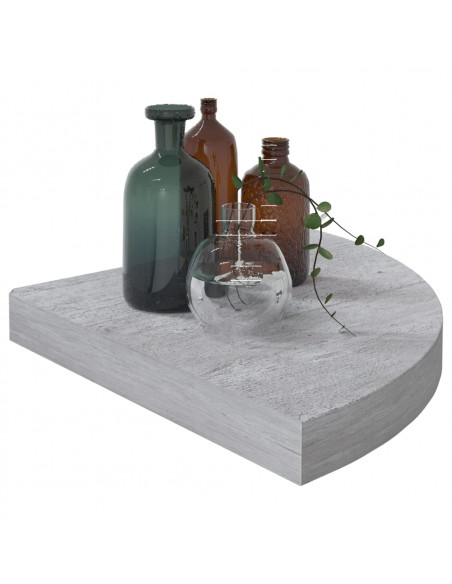 Mensola Angolare Grigio Cemento 35x35x3,8 cm in MDF