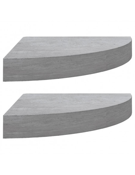 Mensole Angolari 2pz Grigio Cemento 35x35x3,8 cm in MDF