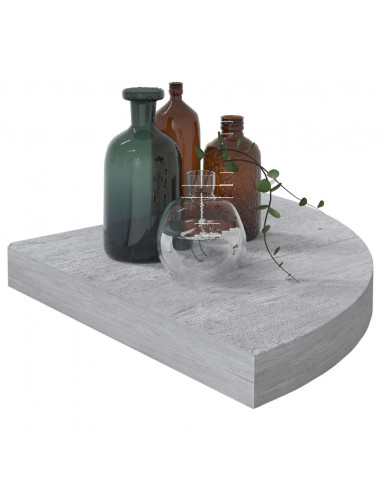 Mensole Angolari 4 pz Grigio Cemento 35x35x3,8 cm in MDF