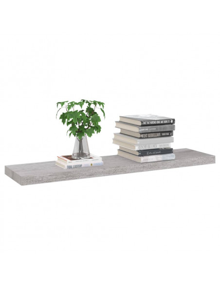 Scaffale a Parete Grigio Cemento 90x23,5x3,8 cm in MDF
