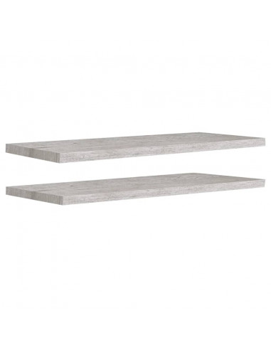 Scaffali a Parete 2 pz Grigio Cemento 90x23,5x3,8 cm in MDF