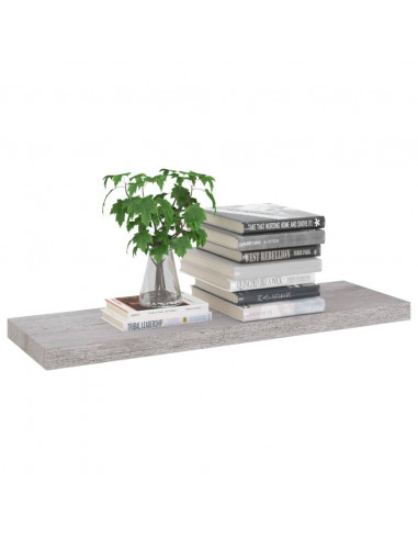 Scaffale a Parete Grigio Cemento 80x23,5x3,8 cm in MDF