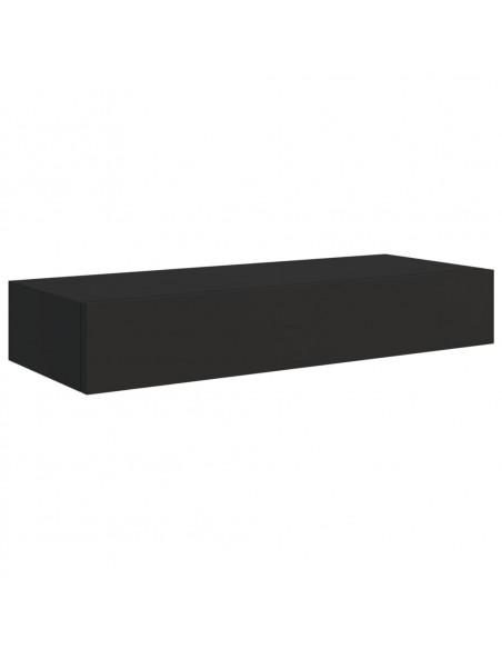 Scaffali con Cassetti da Parete 2 pz Neri 60x23,5x10 cm MDF