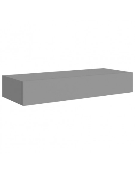 Scaffale con Cassetti da Parete Grigio 60x23,5x10 cm in MDF