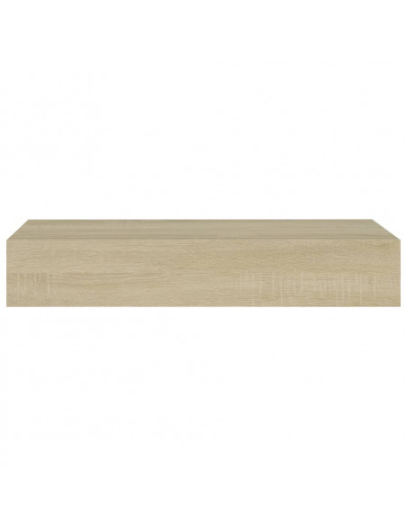 Scaffale con Cassetti da Parete Rovere 60x23,5x10 cm in MDF