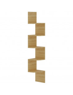 Scaffale Angolare a Muro Rovere Sonoma 19x19x123 cm Multistrato 2