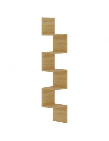 Scaffale Angolare a Muro Rovere Sonoma 19x19x123 cm Multistrato