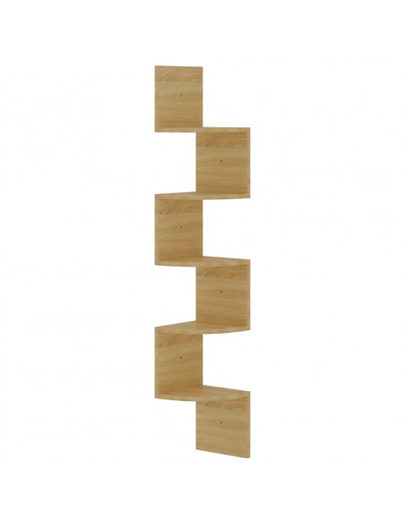 Scaffale Angolare a Muro Rovere Sonoma 19x19x123 cm Multistrato