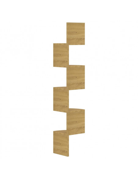 Scaffale Angolare a Muro Rovere Sonoma 19x19x123 cm Multistrato