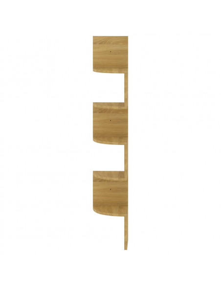 Scaffale Angolare a Muro Rovere Sonoma 19x19x123 cm Multistrato