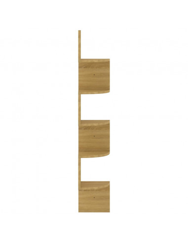 Scaffale Angolare a Muro Rovere Sonoma 19x19x123 cm Multistrato