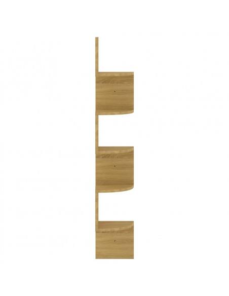 Scaffale Angolare a Muro Rovere Sonoma 19x19x123 cm Multistrato