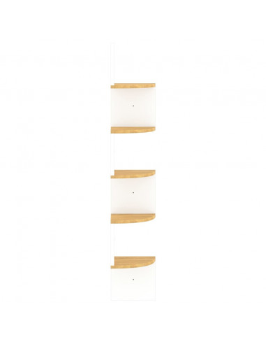 Scaffale Angolo Muro Bianco Rovere Sonoma 19x19x123 Multistrato