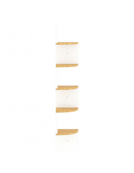 Scaffale Angolo Muro Bianco Rovere Sonoma 19x19x123 Multistrato