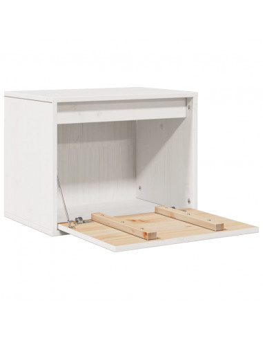 Pensile Bianco 45x30x35 cm in Legno Massello di Pino