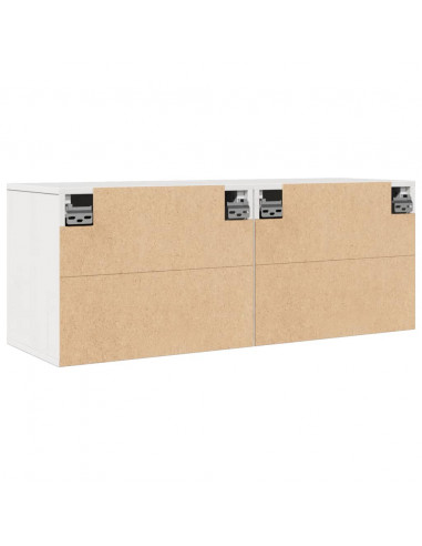 Pensili Bianchi 2 pz 45x30x35 cm in Legno Massello di Pino