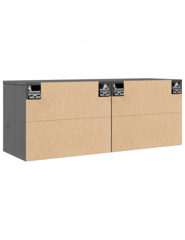 Pensili Grigi 2 pz 45x30x35 cm in Legno Massello di Pino