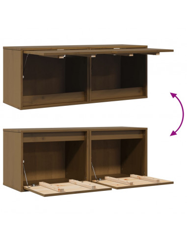 Pensili Miele 2 pz 45x30x35 cm in Legno Massello di Pino