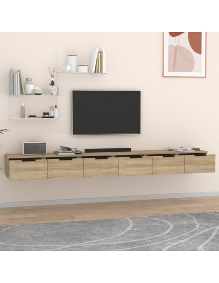 Mobili Muro 2 pz Rovere Sonoma 102x30x20cm in Legno Multistrato
