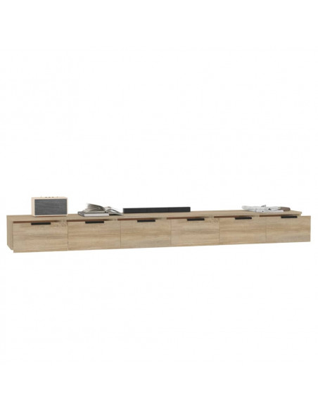 Mobili Muro 2 pz Rovere Sonoma 102x30x20cm in Legno Multistrato