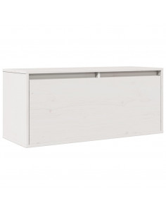 Pensile Bianco 80x30x35 cm in Legno Massello di Pino 2