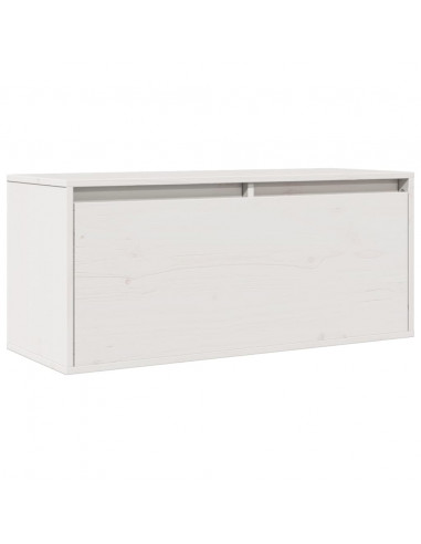 Pensile Bianco 80x30x35 cm in Legno Massello di Pino