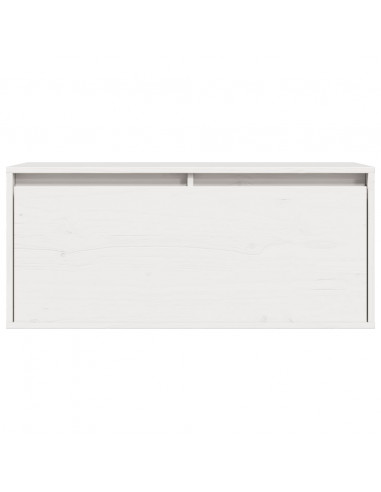 Pensile Bianco 80x30x35 cm in Legno Massello di Pino