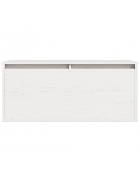 Pensile Bianco 80x30x35 cm in Legno Massello di Pino