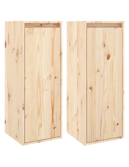 Pensili 2 pz 30x30x80 cm in Legno Massello di Pino