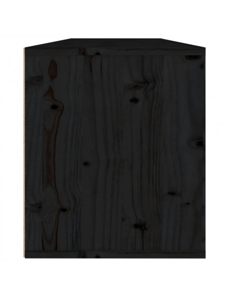 Pensili Neri 2 pz 60x30x35 cm in Legno Massello di Pino