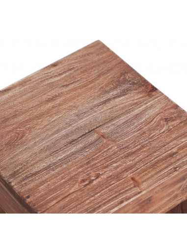 Tavolino da Caffè 30x30x30 cm in Legno Massello di Recupero