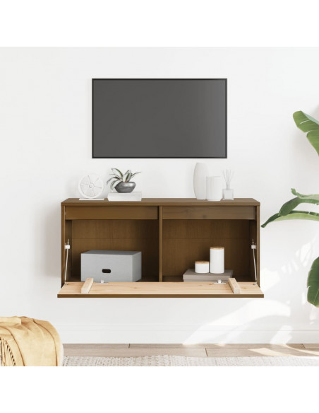 Pensile Marrone Miele 80x30x35 cm in Legno Massello di Pino