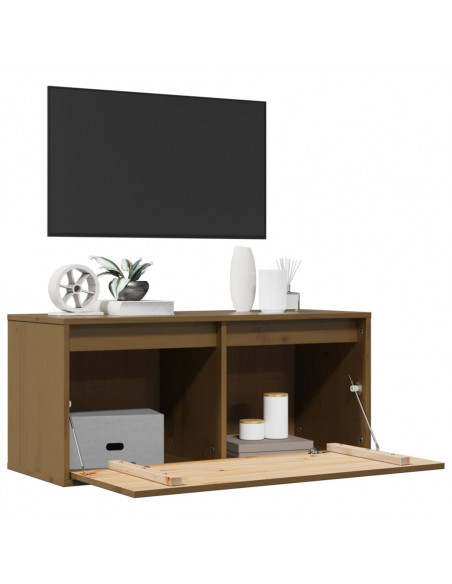 Pensile Marrone Miele 80x30x35 cm in Legno Massello di Pino