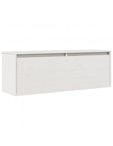 Pensile Bianco 100x30x35 cm in Legno Massello di Pino