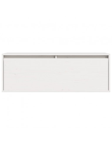 Pensile Bianco 100x30x35 cm in Legno Massello di Pino