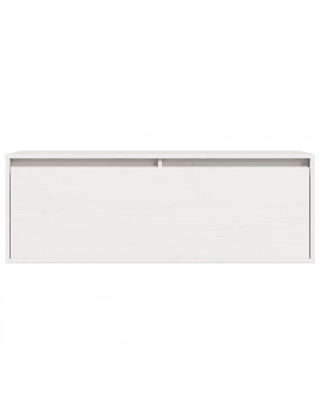 Pensile Bianco 100x30x35 cm in Legno Massello di Pino