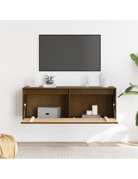 Pensile Marrone Miele 100x30x35 cm in Legno Massello di Pino