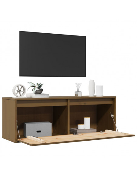 Pensile Marrone Miele 100x30x35 cm in Legno Massello di Pino