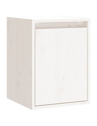 Pensili 2 pz Bianchi 30x30x40 cm in Legno Massello di Pino