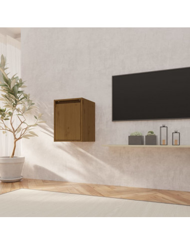 Pensile Marrone Miele 30x30x40 cm in Legno Massello di Pino