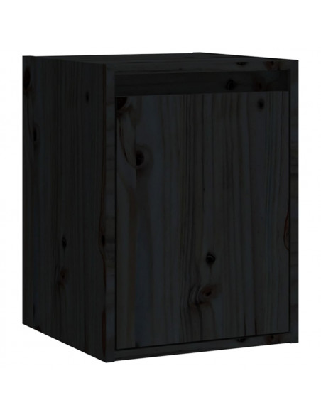 Pensile Nero 30x30x40 cm in Legno Massello di Pino