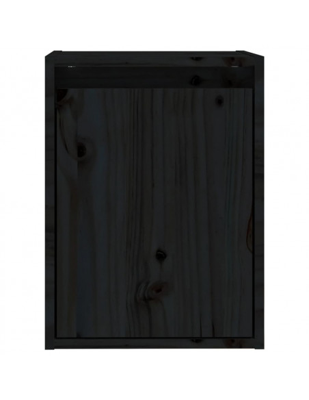 Pensile Nero 30x30x40 cm in Legno Massello di Pino