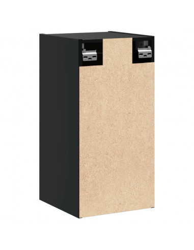 Pensili 2 pz Neri 30x30x60 cm in Legno Massello di Pino